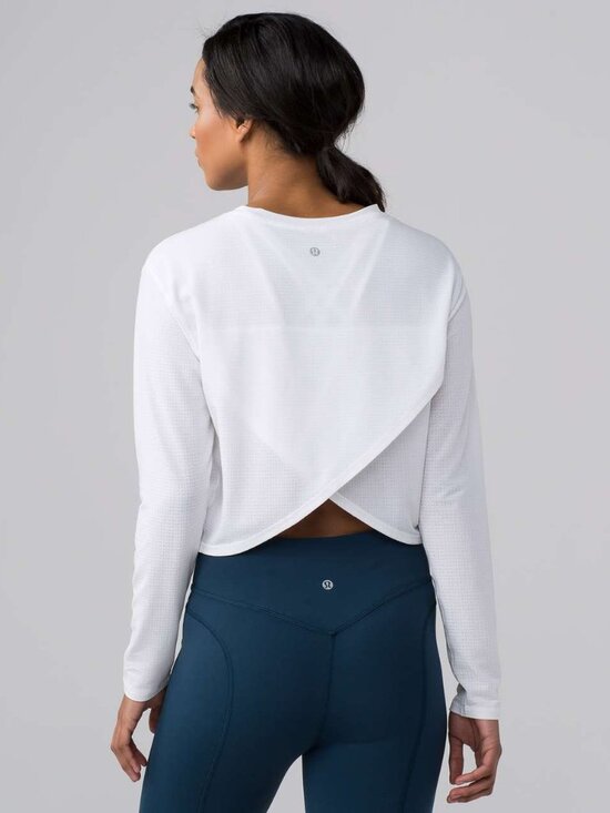 lululemon athletica Tops - Lululemon Pushing Limits Long Sleeve Heathered White